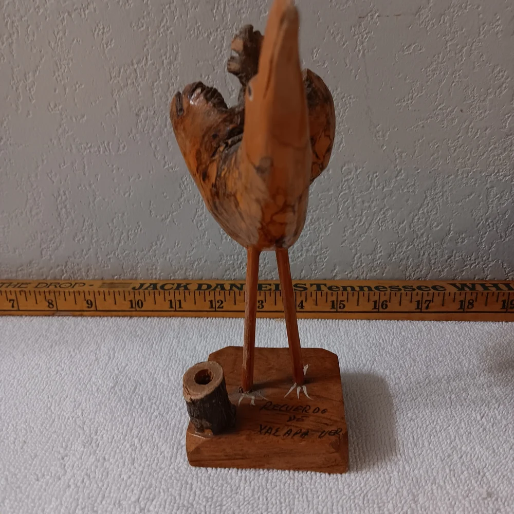 Handcrafted Wooden Bird Sculpture